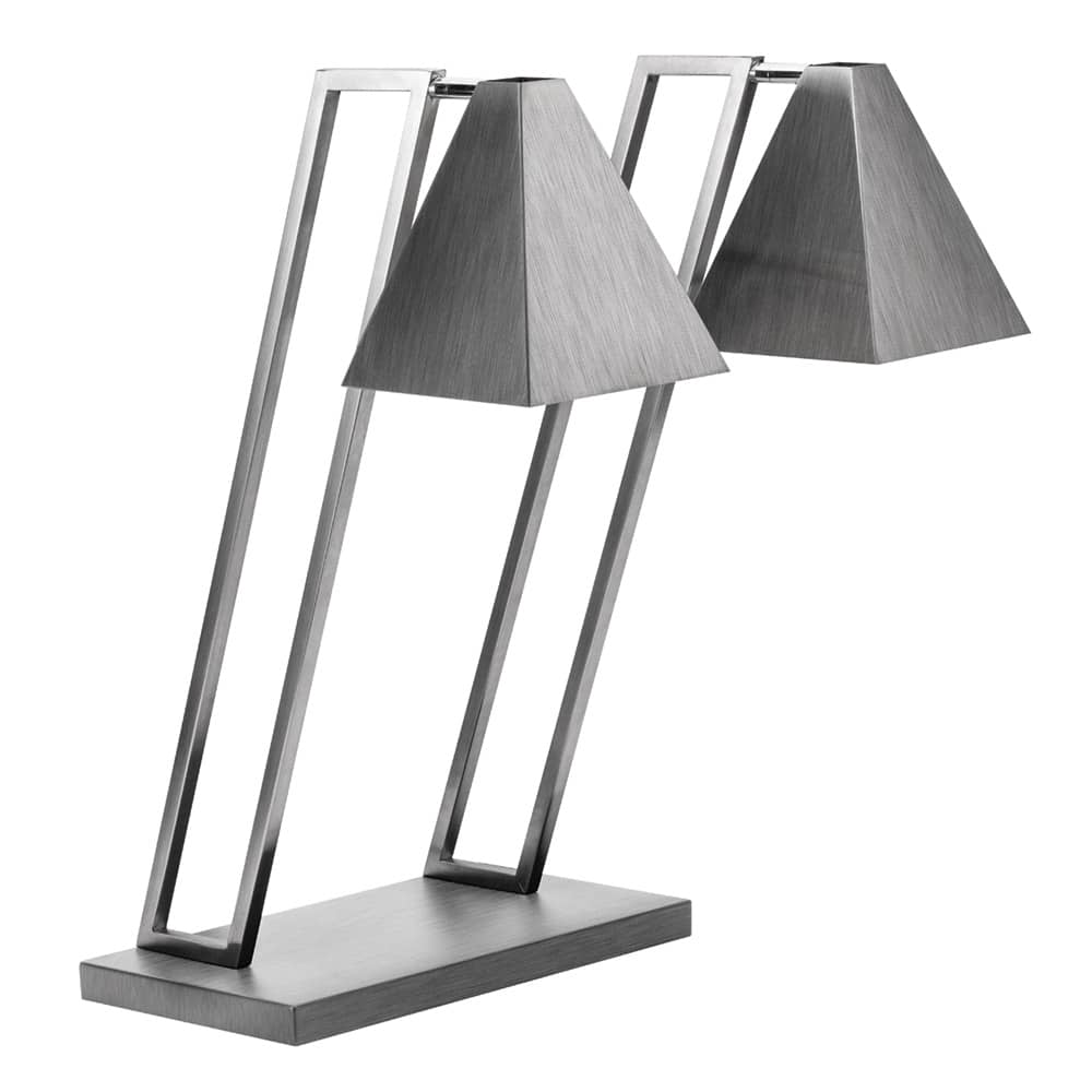 rosseto-hl014-w-rmelampe-doppel-pyramide-edelstahl-mit-metallsockel image 1