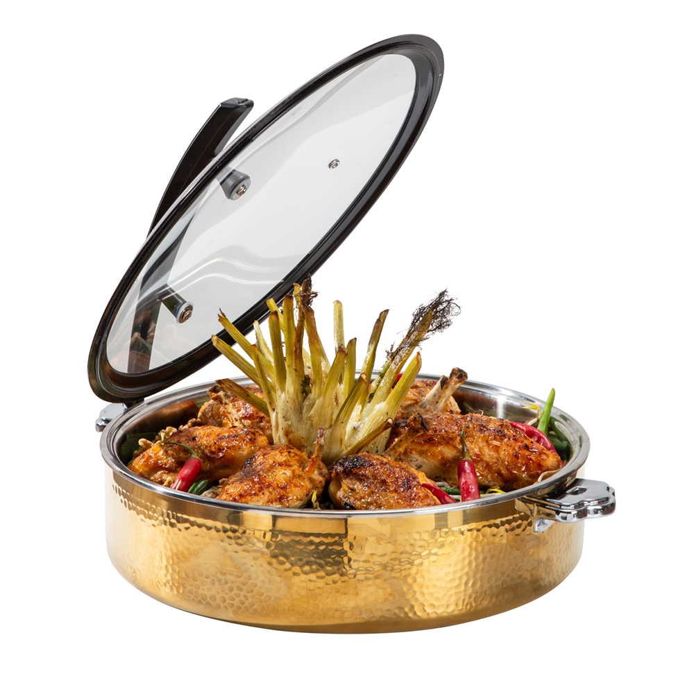 rosseto-rondeau-cw-ncb38cg-buffet-server-rund-hammerschlag-gold-7-93-qt image 1