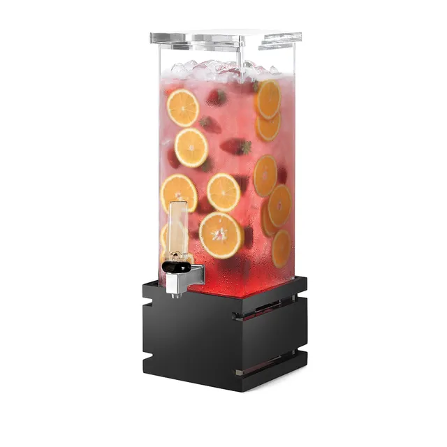 rosseto-ld121-getr-nkespender-7-6-liter-eckig-black-gloss-bambus-sockel image 1