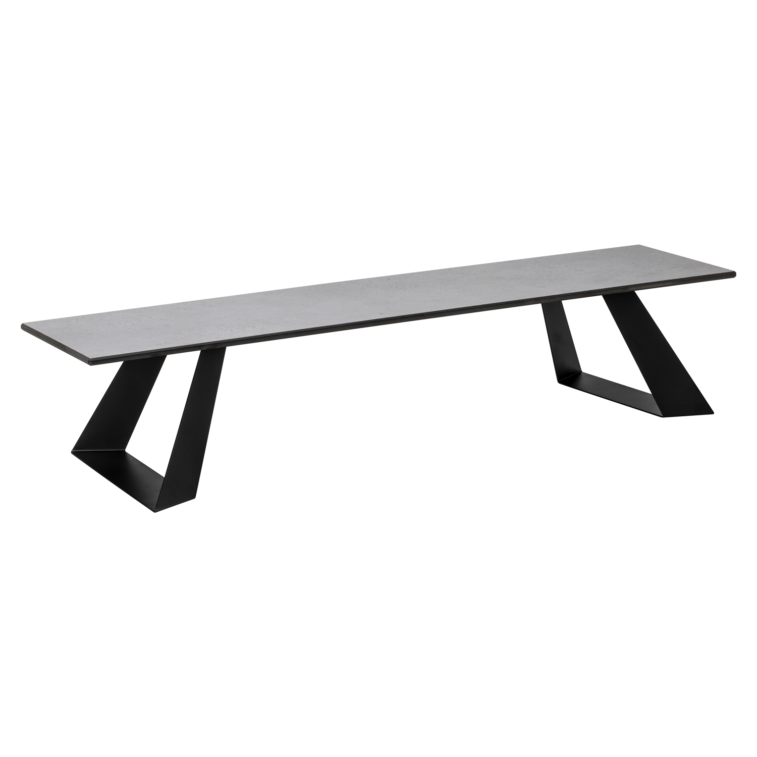rosseto-alto-hplrs62-narrow-rectangle-riser-concrete-gray-mit-6-black-legs image 1